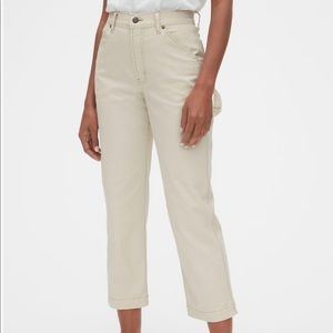 gap high rise carpenter jeans in beige